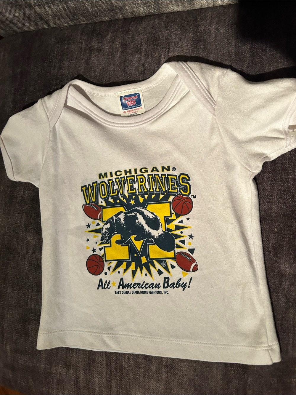 Vintage University of Michigan Athletics Baby Shirt